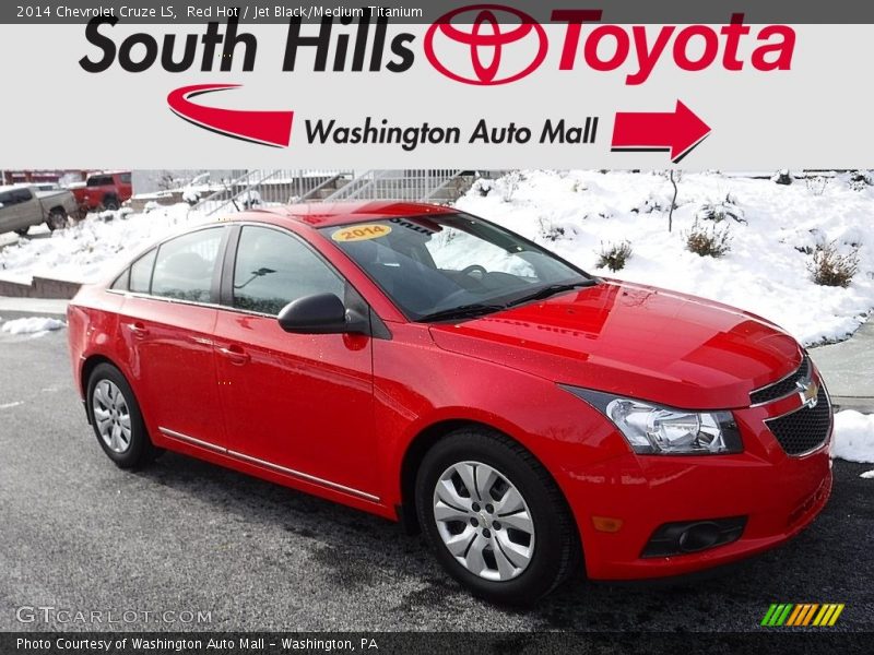 Red Hot / Jet Black/Medium Titanium 2014 Chevrolet Cruze LS