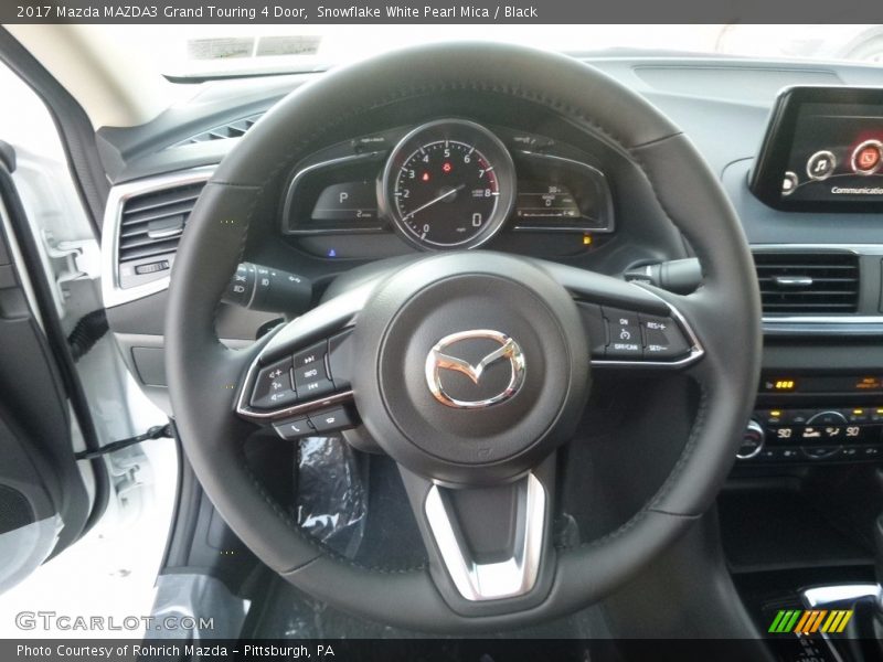 Snowflake White Pearl Mica / Black 2017 Mazda MAZDA3 Grand Touring 4 Door