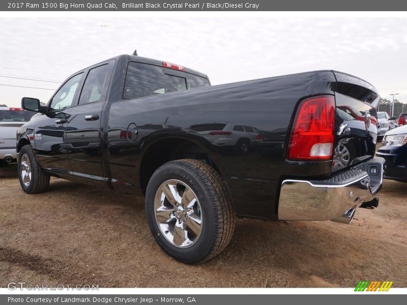 Brilliant Black Crystal Pearl / Black/Diesel Gray 2017 Ram 1500 Big Horn Quad Cab