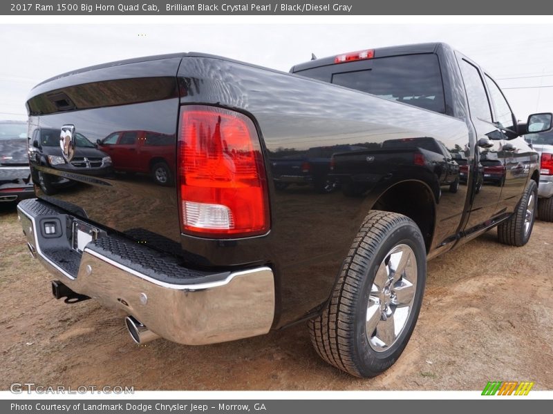 Brilliant Black Crystal Pearl / Black/Diesel Gray 2017 Ram 1500 Big Horn Quad Cab