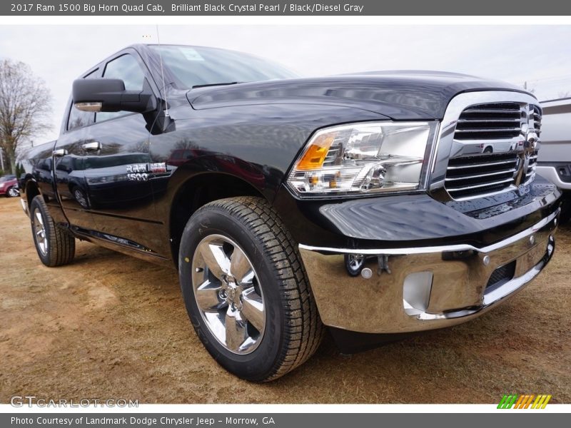 Brilliant Black Crystal Pearl / Black/Diesel Gray 2017 Ram 1500 Big Horn Quad Cab
