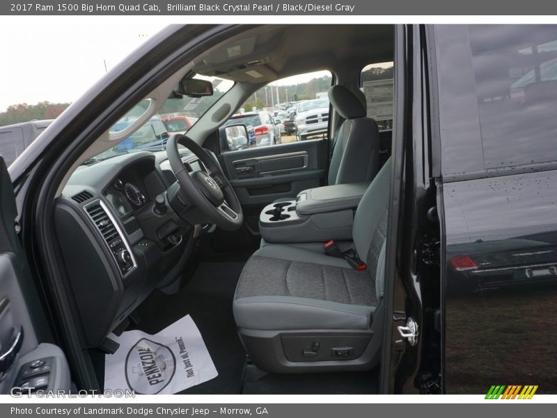 Brilliant Black Crystal Pearl / Black/Diesel Gray 2017 Ram 1500 Big Horn Quad Cab