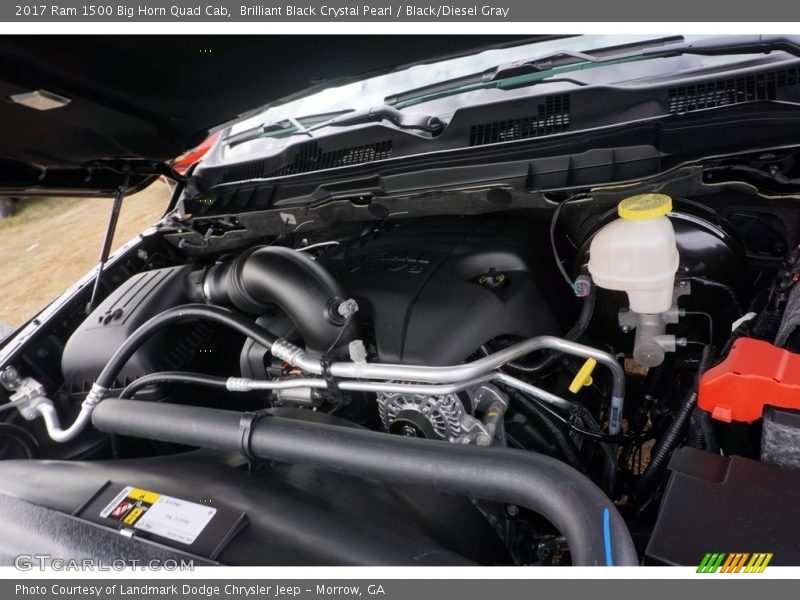Brilliant Black Crystal Pearl / Black/Diesel Gray 2017 Ram 1500 Big Horn Quad Cab