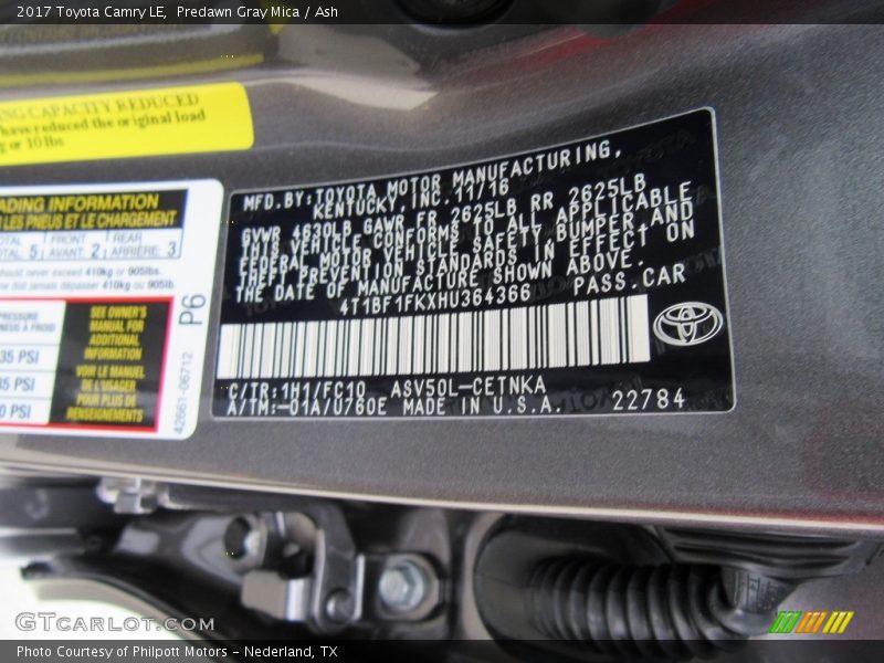 Predawn Gray Mica / Ash 2017 Toyota Camry LE