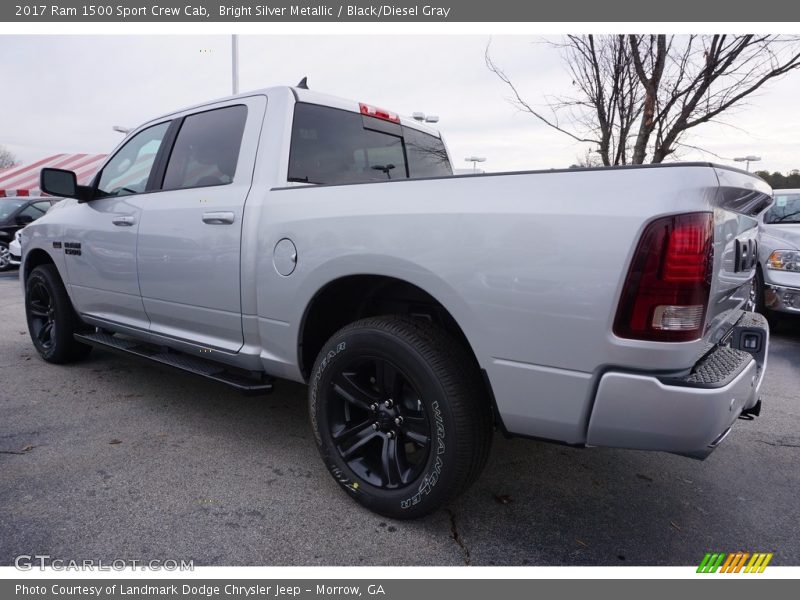 Bright Silver Metallic / Black/Diesel Gray 2017 Ram 1500 Sport Crew Cab