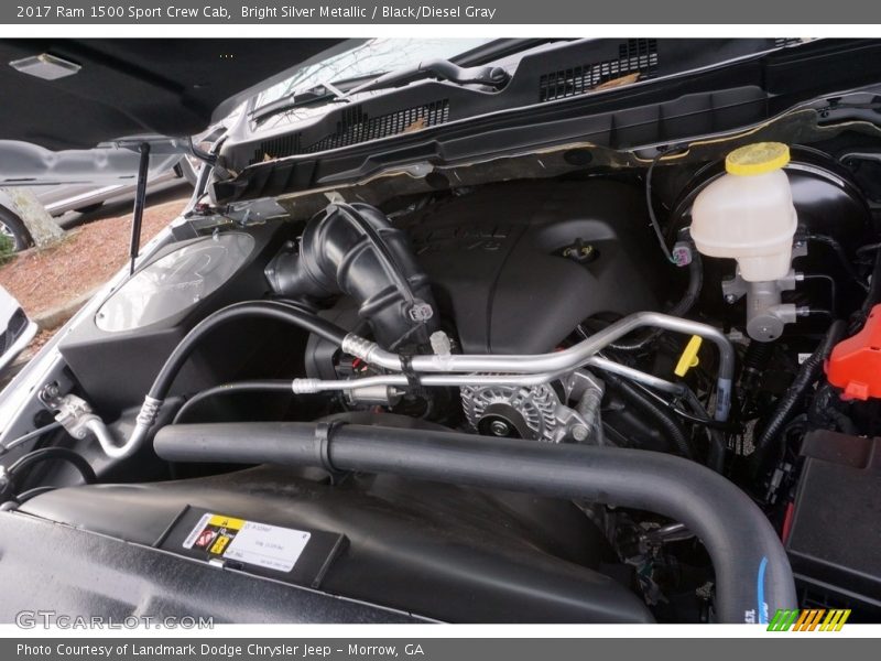 Bright Silver Metallic / Black/Diesel Gray 2017 Ram 1500 Sport Crew Cab