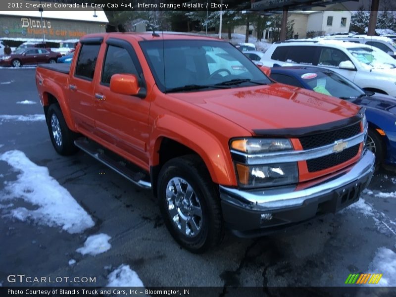 Inferno Orange Metallic / Ebony 2012 Chevrolet Colorado LT Crew Cab 4x4
