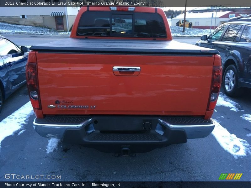 Inferno Orange Metallic / Ebony 2012 Chevrolet Colorado LT Crew Cab 4x4