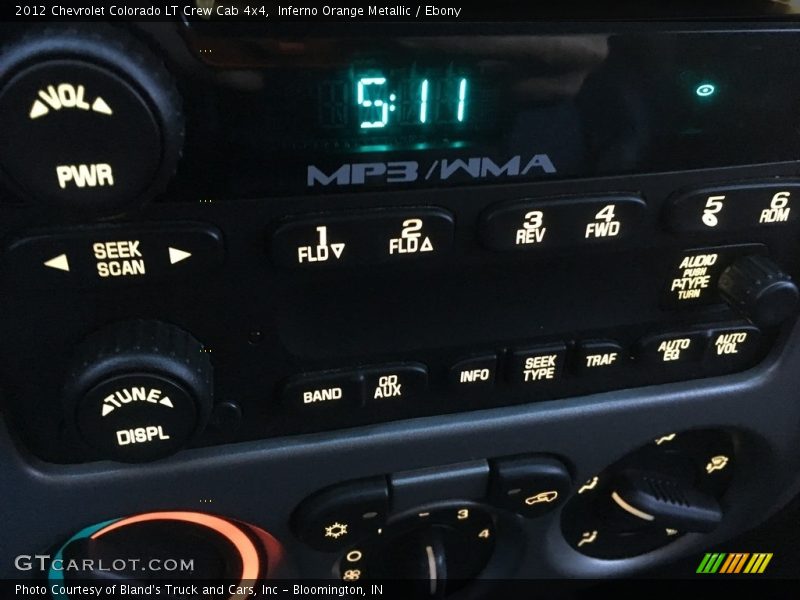 Inferno Orange Metallic / Ebony 2012 Chevrolet Colorado LT Crew Cab 4x4