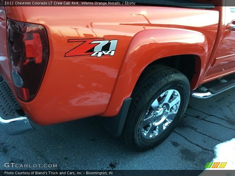 Inferno Orange Metallic / Ebony 2012 Chevrolet Colorado LT Crew Cab 4x4