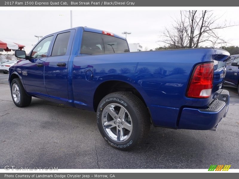 Blue Streak Pearl / Black/Diesel Gray 2017 Ram 1500 Express Quad Cab