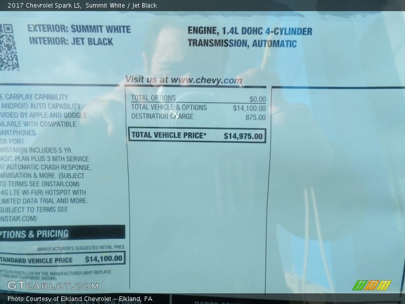 Summit White / Jet Black 2017 Chevrolet Spark LS