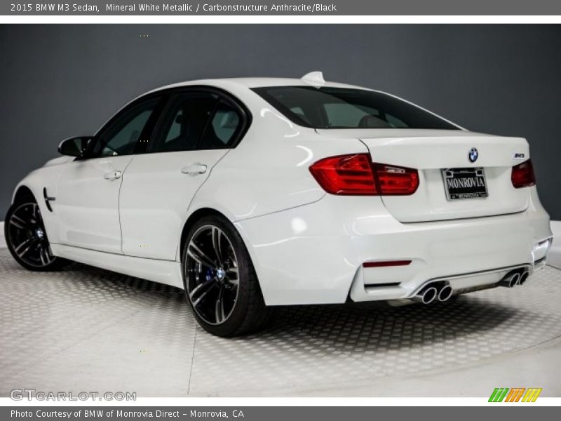 Mineral White Metallic / Carbonstructure Anthracite/Black 2015 BMW M3 Sedan