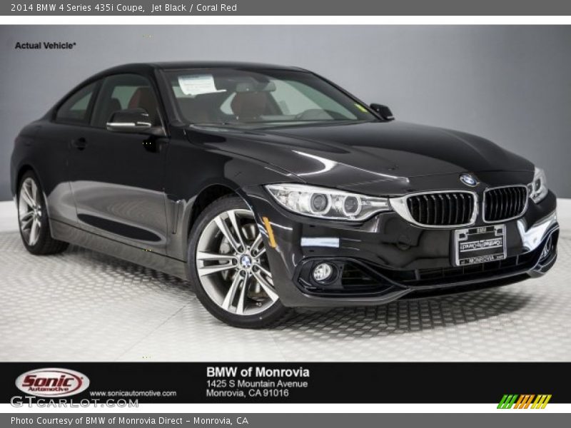 Jet Black / Coral Red 2014 BMW 4 Series 435i Coupe