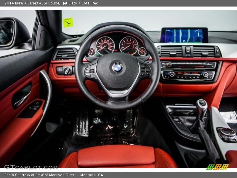 Jet Black / Coral Red 2014 BMW 4 Series 435i Coupe
