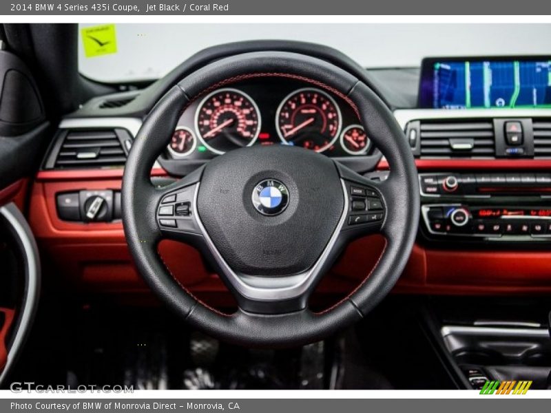 Jet Black / Coral Red 2014 BMW 4 Series 435i Coupe