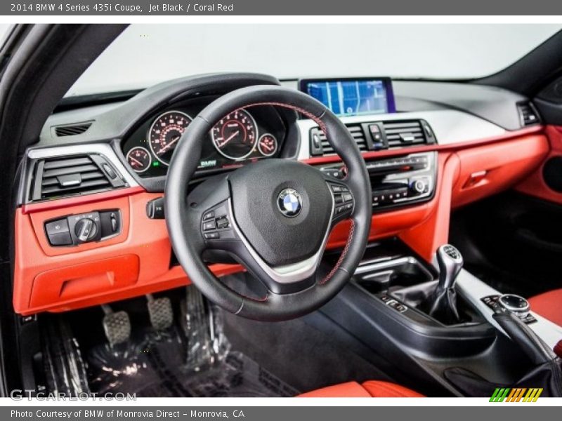 Jet Black / Coral Red 2014 BMW 4 Series 435i Coupe