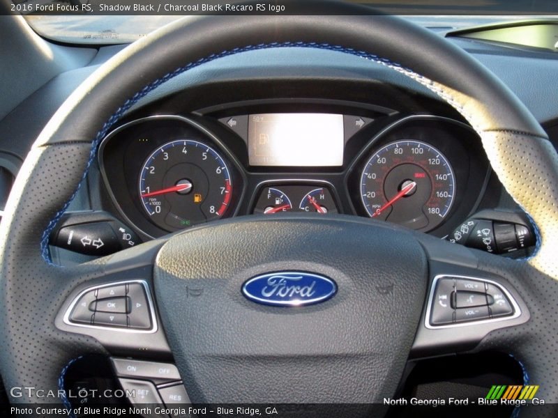 Shadow Black / Charcoal Black Recaro RS logo 2016 Ford Focus RS
