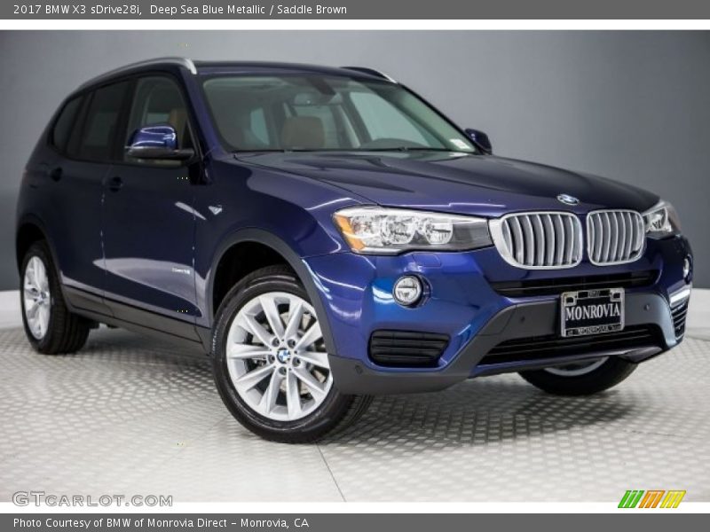 Deep Sea Blue Metallic / Saddle Brown 2017 BMW X3 sDrive28i