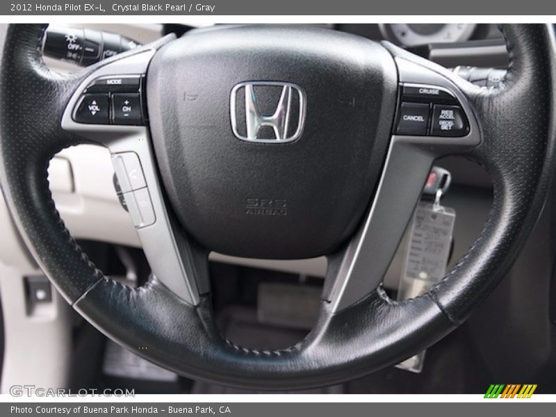 Crystal Black Pearl / Gray 2012 Honda Pilot EX-L