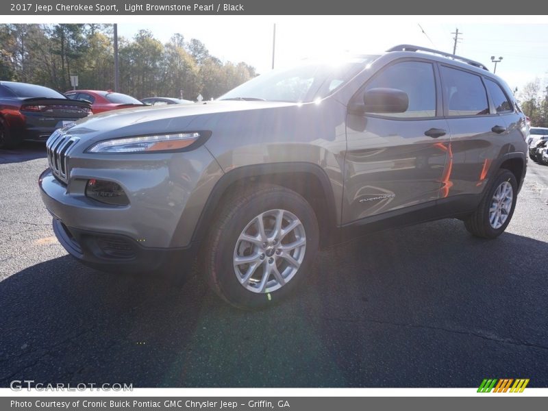 Light Brownstone Pearl / Black 2017 Jeep Cherokee Sport