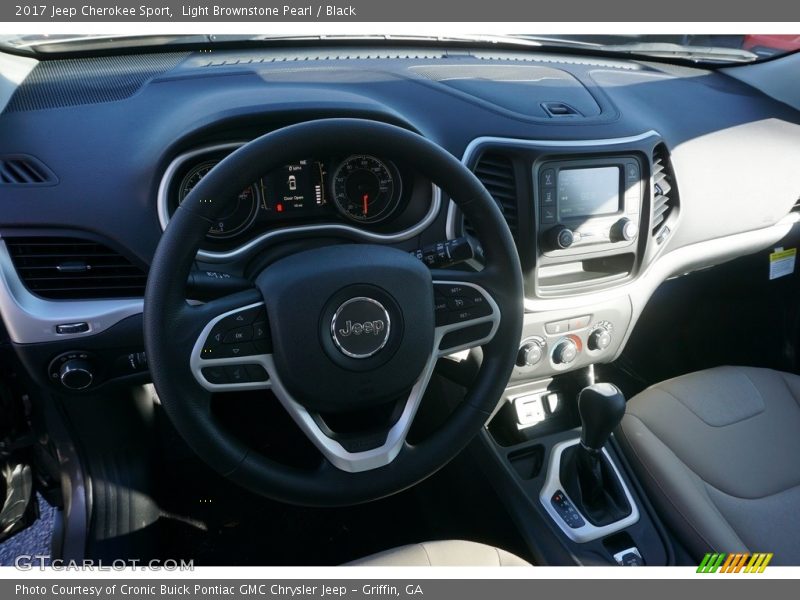 Light Brownstone Pearl / Black 2017 Jeep Cherokee Sport