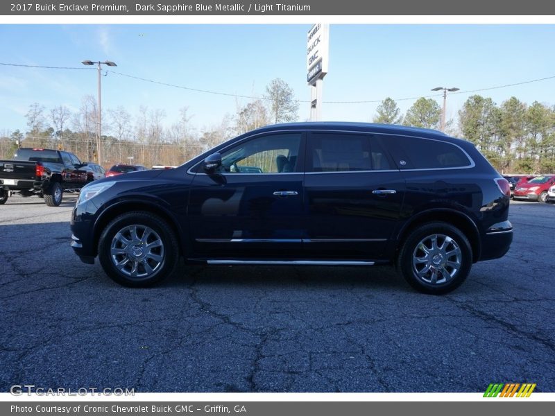 Dark Sapphire Blue Metallic / Light Titanium 2017 Buick Enclave Premium