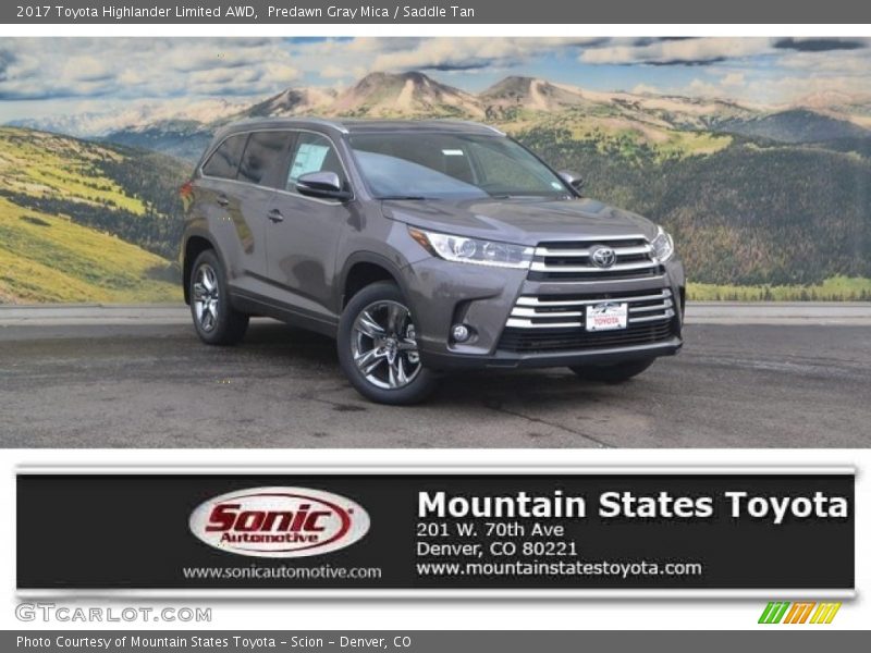 Predawn Gray Mica / Saddle Tan 2017 Toyota Highlander Limited AWD