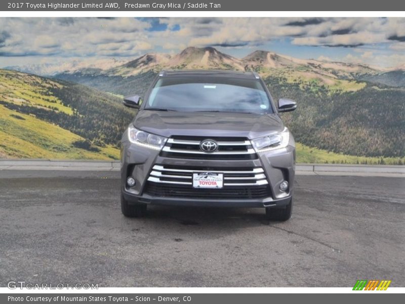 Predawn Gray Mica / Saddle Tan 2017 Toyota Highlander Limited AWD