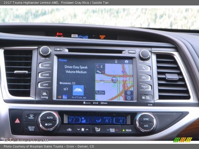 Predawn Gray Mica / Saddle Tan 2017 Toyota Highlander Limited AWD