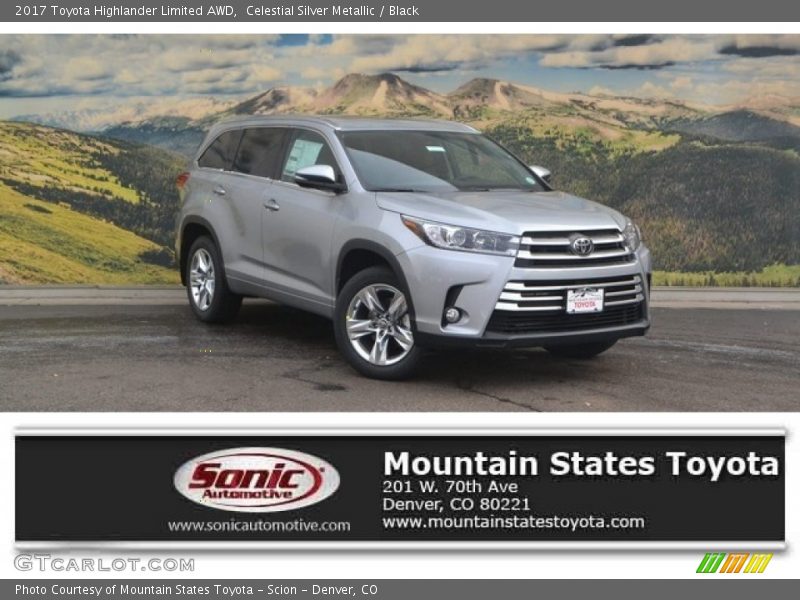 Celestial Silver Metallic / Black 2017 Toyota Highlander Limited AWD