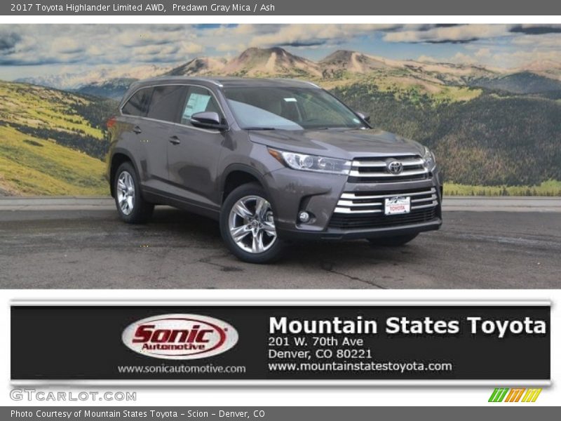Predawn Gray Mica / Ash 2017 Toyota Highlander Limited AWD