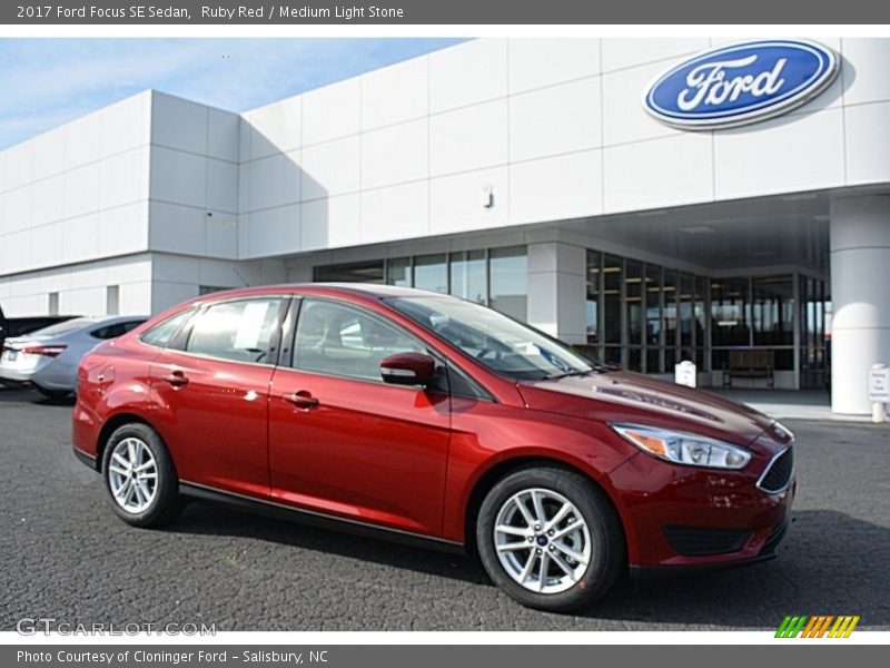 Ruby Red / Medium Light Stone 2017 Ford Focus SE Sedan