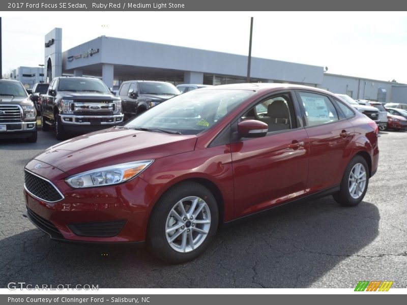 Ruby Red / Medium Light Stone 2017 Ford Focus SE Sedan