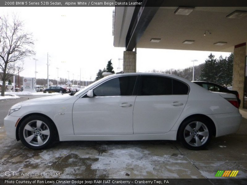 Alpine White / Cream Beige Dakota Leather 2008 BMW 5 Series 528i Sedan