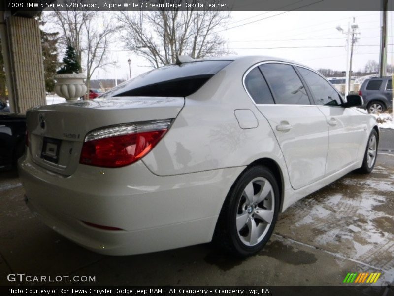 Alpine White / Cream Beige Dakota Leather 2008 BMW 5 Series 528i Sedan