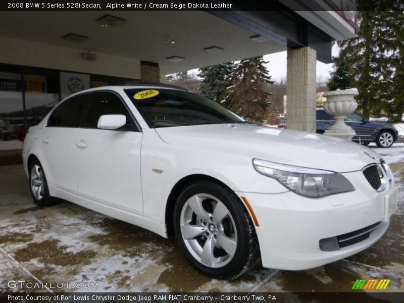 Alpine White / Cream Beige Dakota Leather 2008 BMW 5 Series 528i Sedan