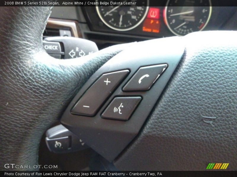 Alpine White / Cream Beige Dakota Leather 2008 BMW 5 Series 528i Sedan
