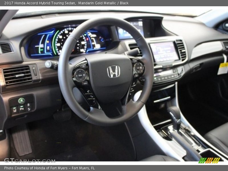 Mandarin Gold Metallic / Black 2017 Honda Accord Hybrid Touring Sedan