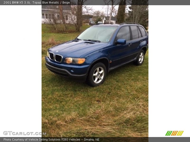 Topaz Blue Metallic / Beige 2001 BMW X5 3.0i