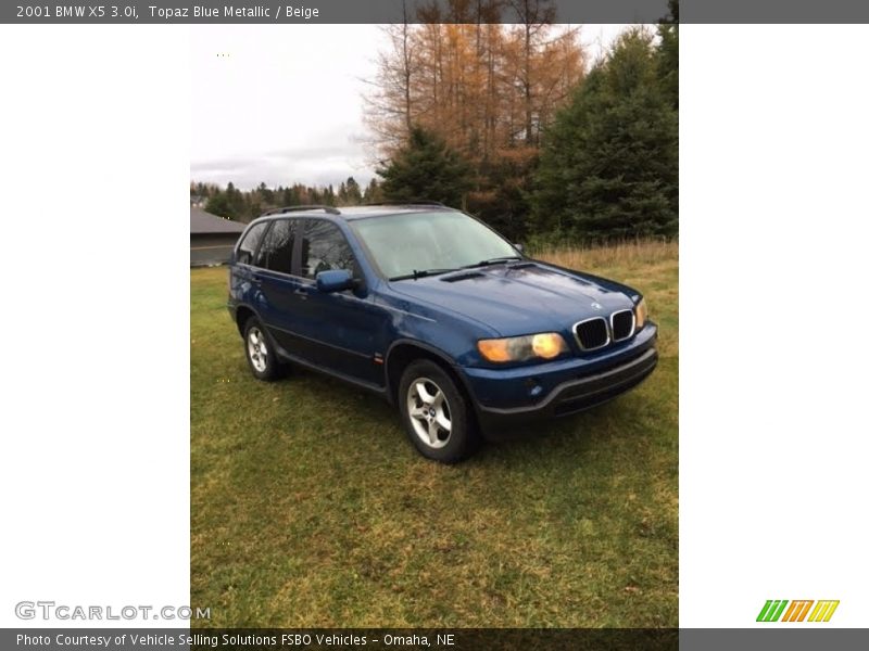 Topaz Blue Metallic / Beige 2001 BMW X5 3.0i