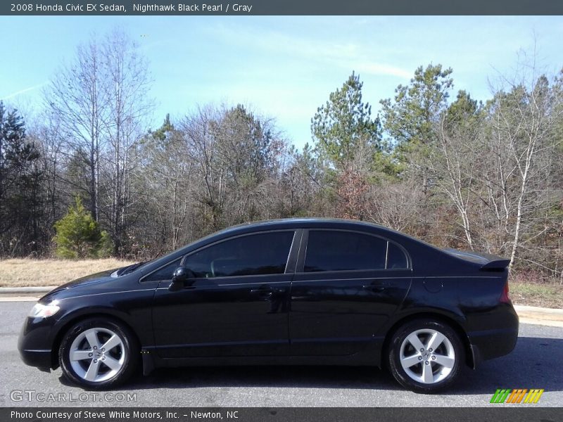 Nighthawk Black Pearl / Gray 2008 Honda Civic EX Sedan