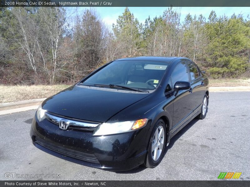 Nighthawk Black Pearl / Gray 2008 Honda Civic EX Sedan