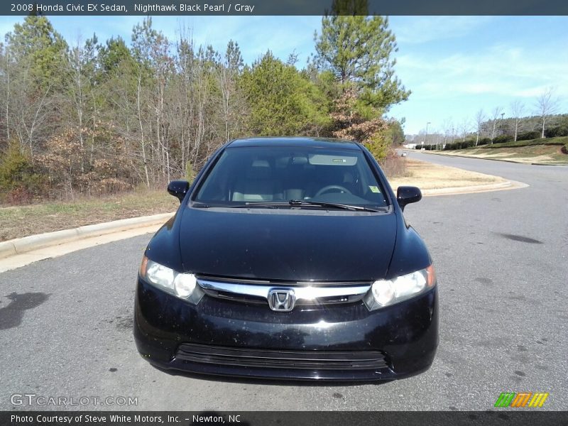 Nighthawk Black Pearl / Gray 2008 Honda Civic EX Sedan