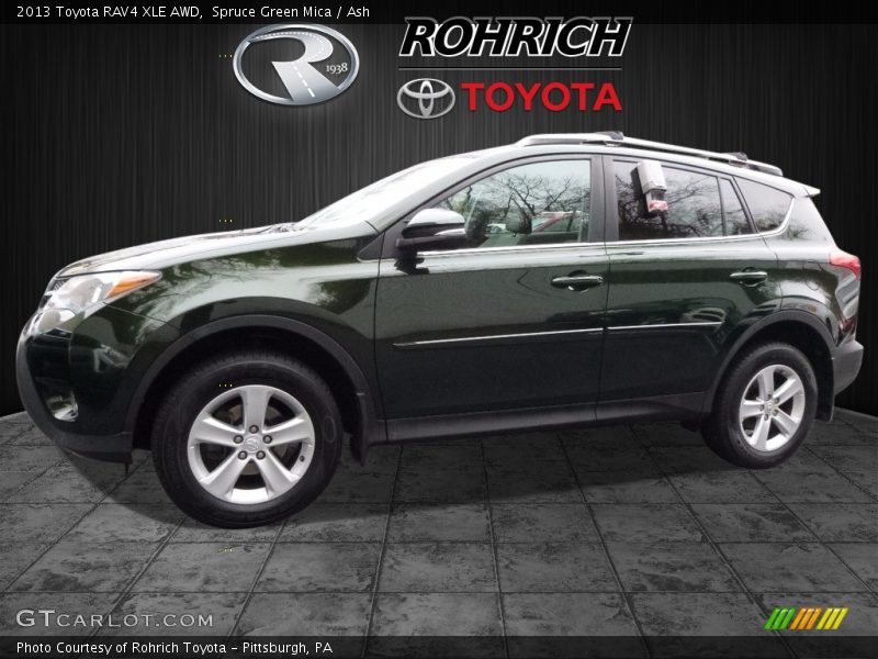 Spruce Green Mica / Ash 2013 Toyota RAV4 XLE AWD
