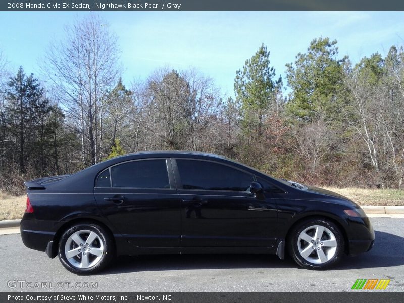 Nighthawk Black Pearl / Gray 2008 Honda Civic EX Sedan