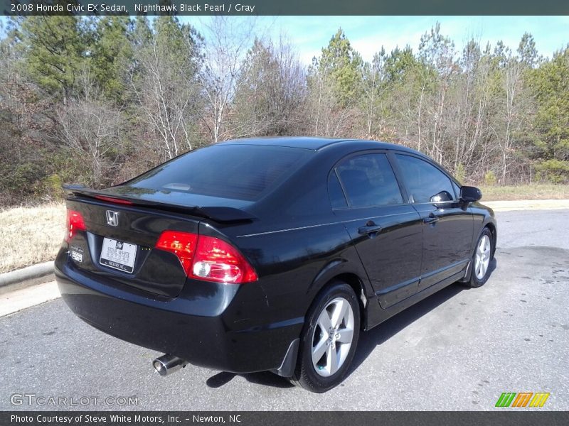 Nighthawk Black Pearl / Gray 2008 Honda Civic EX Sedan