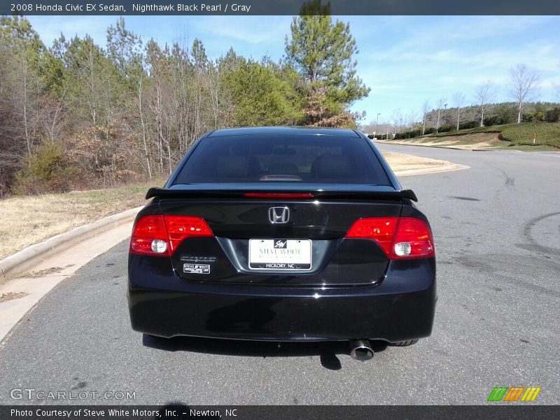 Nighthawk Black Pearl / Gray 2008 Honda Civic EX Sedan