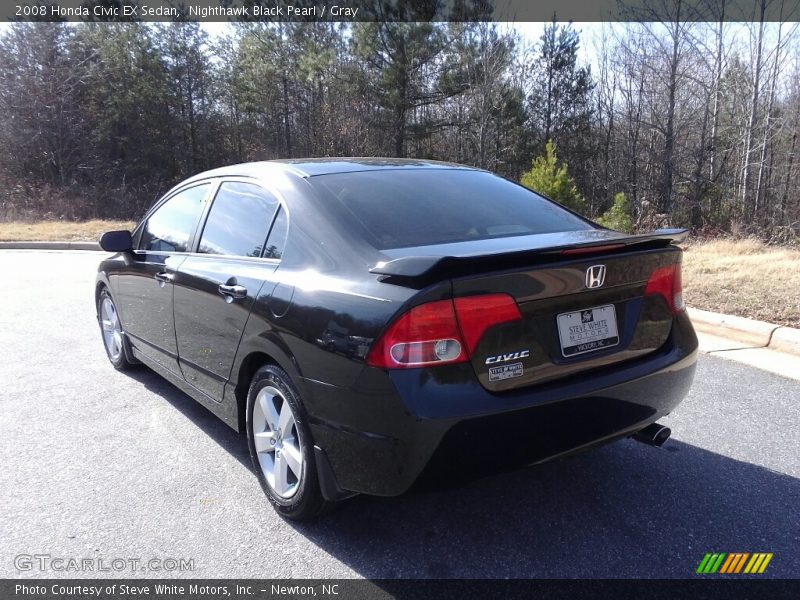 Nighthawk Black Pearl / Gray 2008 Honda Civic EX Sedan