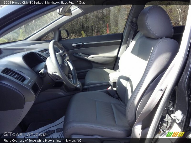 Nighthawk Black Pearl / Gray 2008 Honda Civic EX Sedan